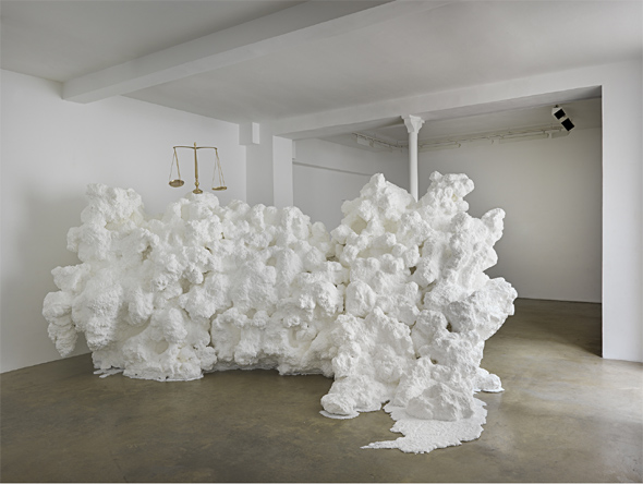 Allora & Calzadilla, Scale of Justice Carried by Shore Foam, 2010.