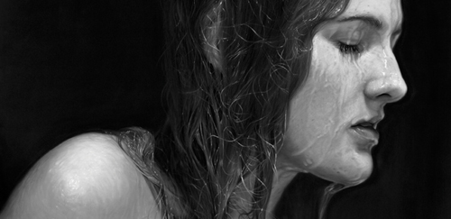 Breath, charcoal on canvas, 2010 by Dirk Dzimirsky