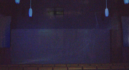 Dorna Aslanzadeh, Ljuseffekter, installation i plast och trä (video still). Photograph: Thomas Schön, 2014.