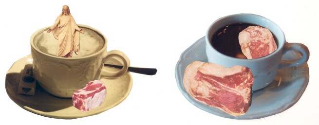 Above imade - Coffee and Meet, collage,