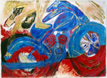 Angel On Her MC Riding Out of Apocalypse , 6ft x 4ft, 2004 