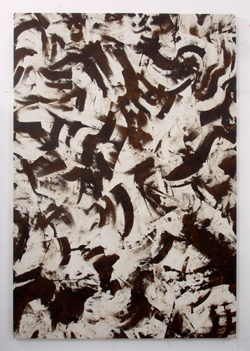 2010 Untitled [42]<br/>acrylic paint, unprimed canvas, wood <br/>185cm x 127cm<br/>