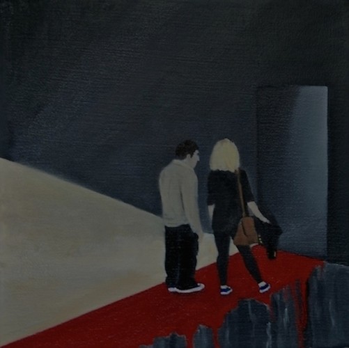 Richard Humby, Come inside Come inside 2014<br/>Oil on Canvas<br/>25.5 x 25.5cm<br/>